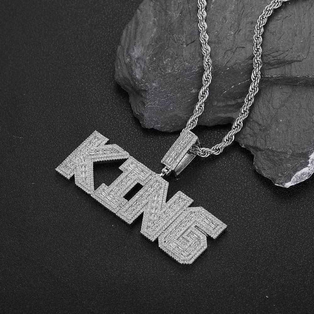 Custom T-Shaped Zircon Letter Pendant Necklace with DIY Design for Men | Caratix Jewelry - CaratixJewelry